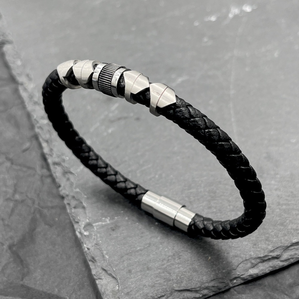 [BAU-720-48] Cerchio-Bracciale in Acciaio da uomo - BAU-720-48 (Nero)
