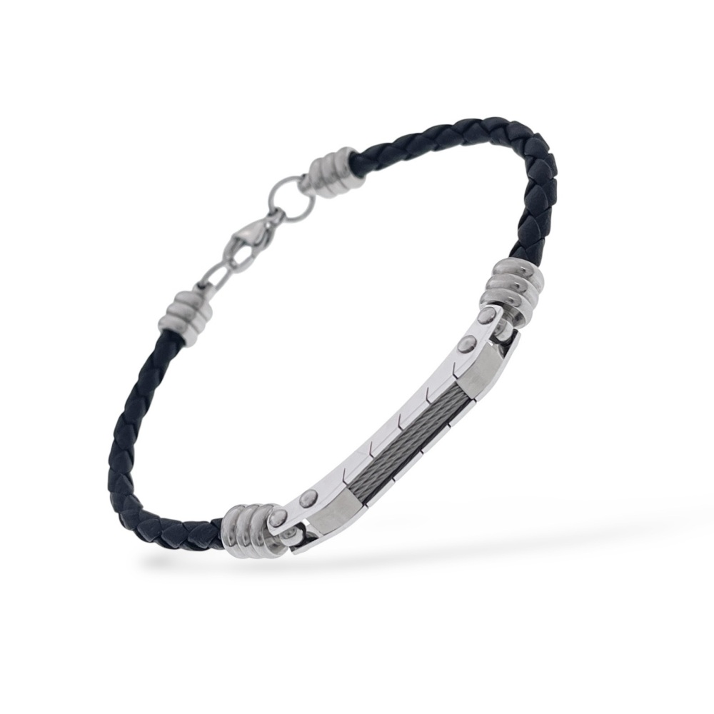 [BAU-720-40] Piastrina-Bracciale in Acciaio da uomo - BAU-720-40 (Argento)