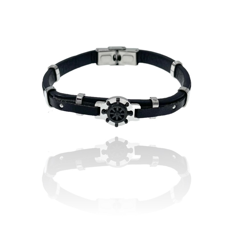 [BAU-600-B171] Timone-Bracciale in Acciaio da Uomo - BAU-600-B171