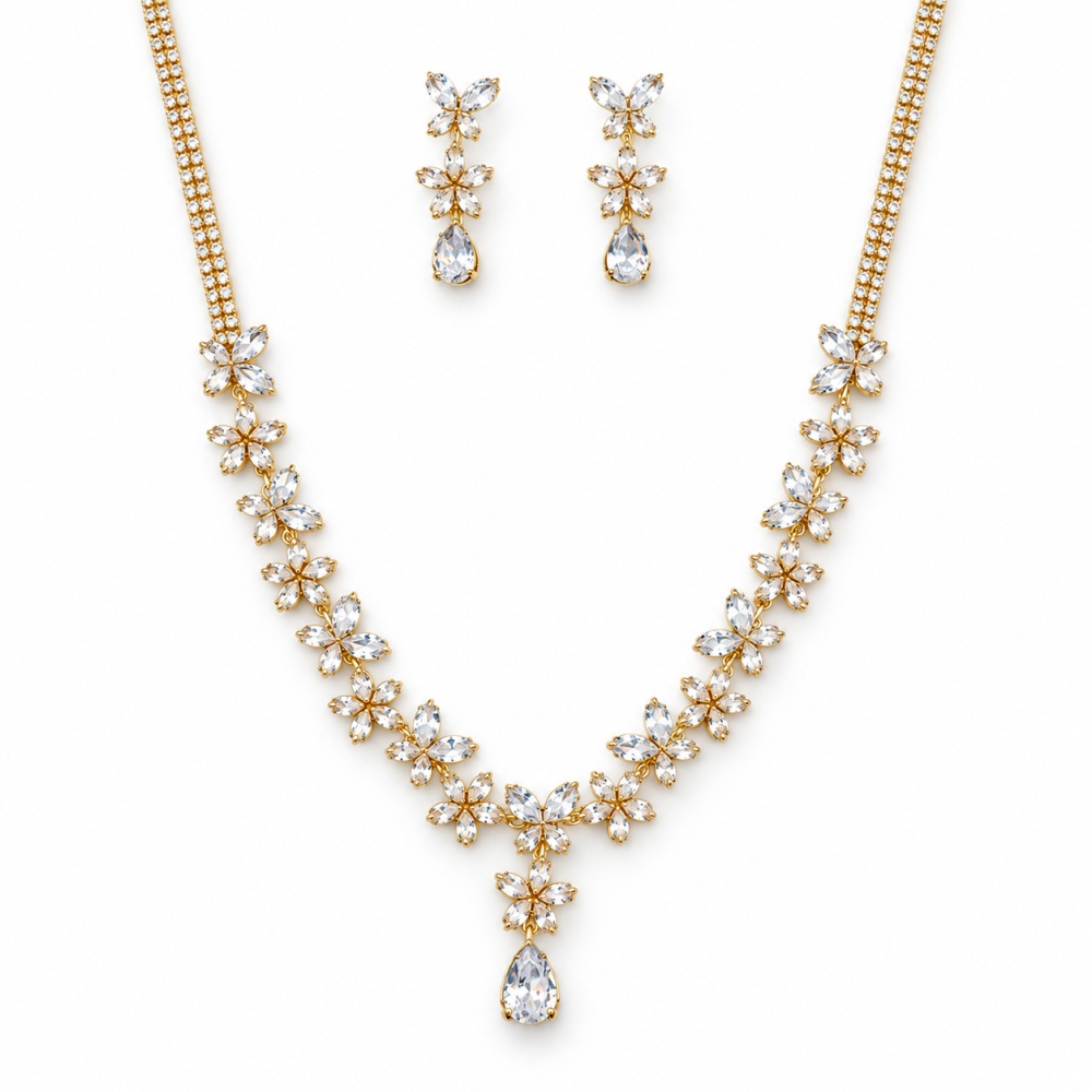 Set Collana-Orecchini Moda Per Sposa in Ottone - SET-321-3395