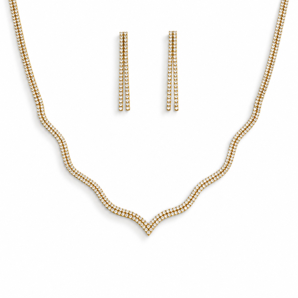 Set Collana-Orecchini Moda Per Sposa in Ottone - SET-321-3389
