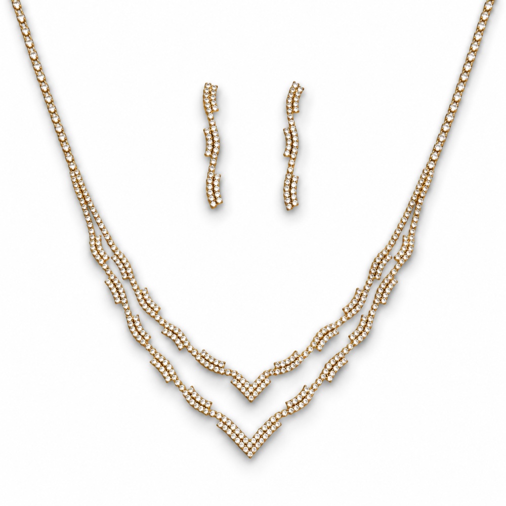 Set Collana-Orecchini Moda Per Sposa in Ottone - SET-321-3388