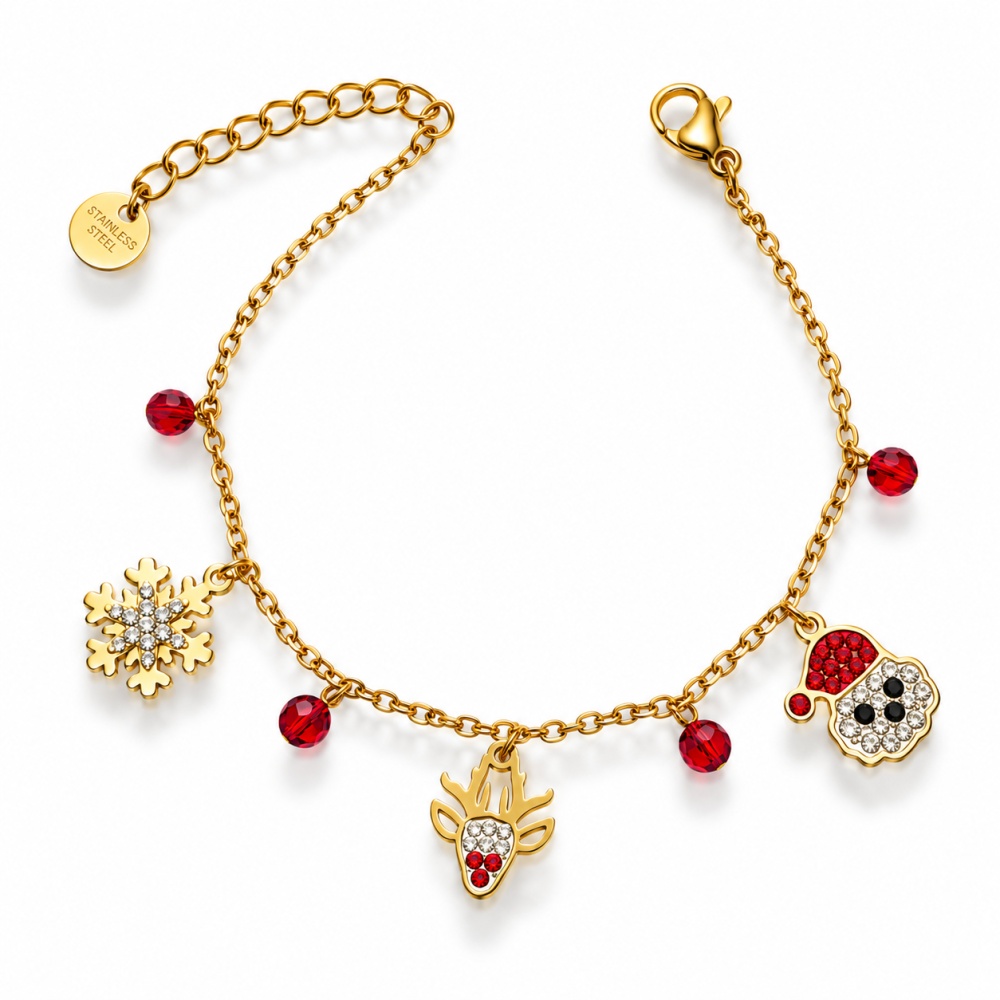 [BR-103-AA914B] Natale Renna-Bracciale in Acciaio - BR-103-AA914B (Oro Giallo)