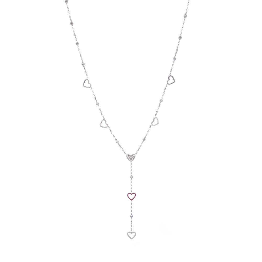 [CL-103-AA6835] Y Cuore -Collana Lunga in Acciaio - CL-103-AA6835 (Argento)