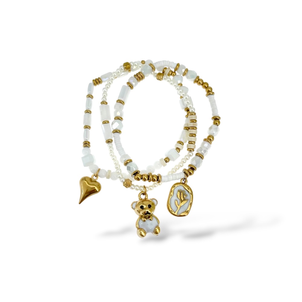 Tulipano, Orsetto -Bracciale Moda in Acciaio - BR-732-639N