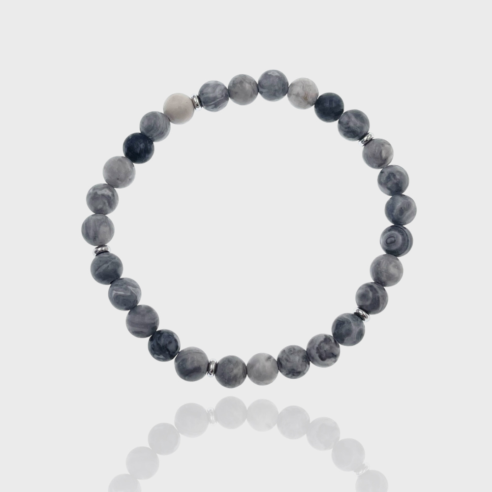 [BAU-739-07] Semplice-Bracciale in Acciaio da Uomo - BAU-739-07 (Grigio)
