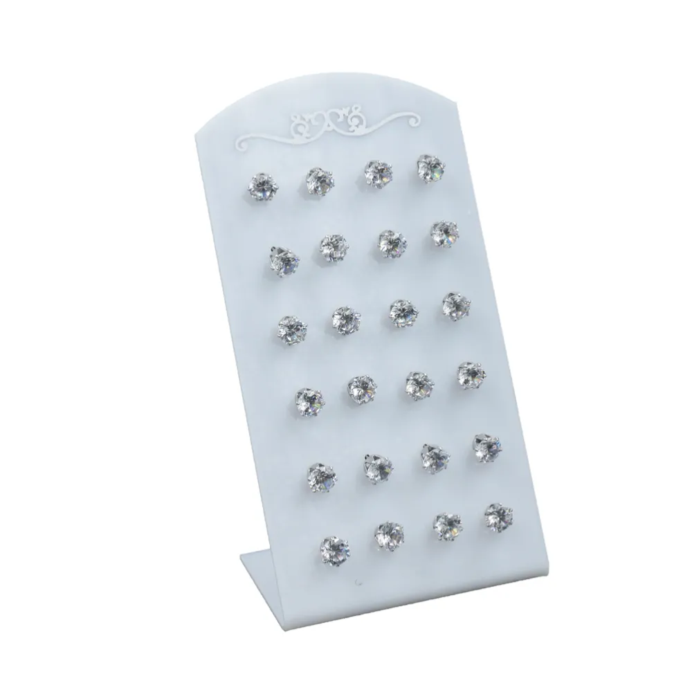 Orecchini punto luce a lobo in acciaio 7cm (Conf. da 13 paia) - 12 Paia Punto Luce 7 mm