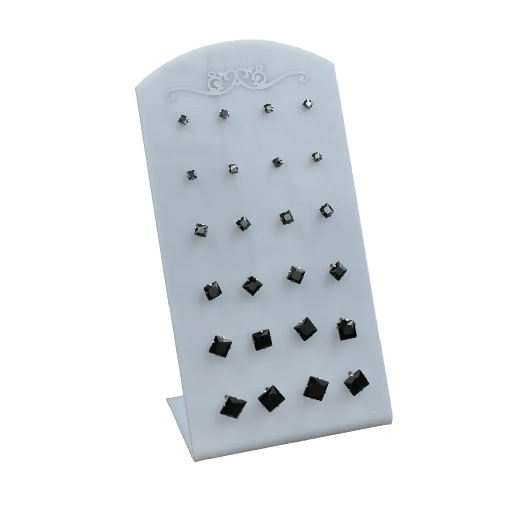 Orecchini punto luce QUADRATO Scalare a lobo in acciaio  (Conf. - 12 Paia Punto Luce QUADRATO Scalare