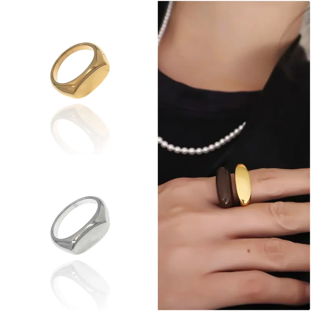 Semplice-Anello in Acciaio con Misura - AAM-103-AA3523R