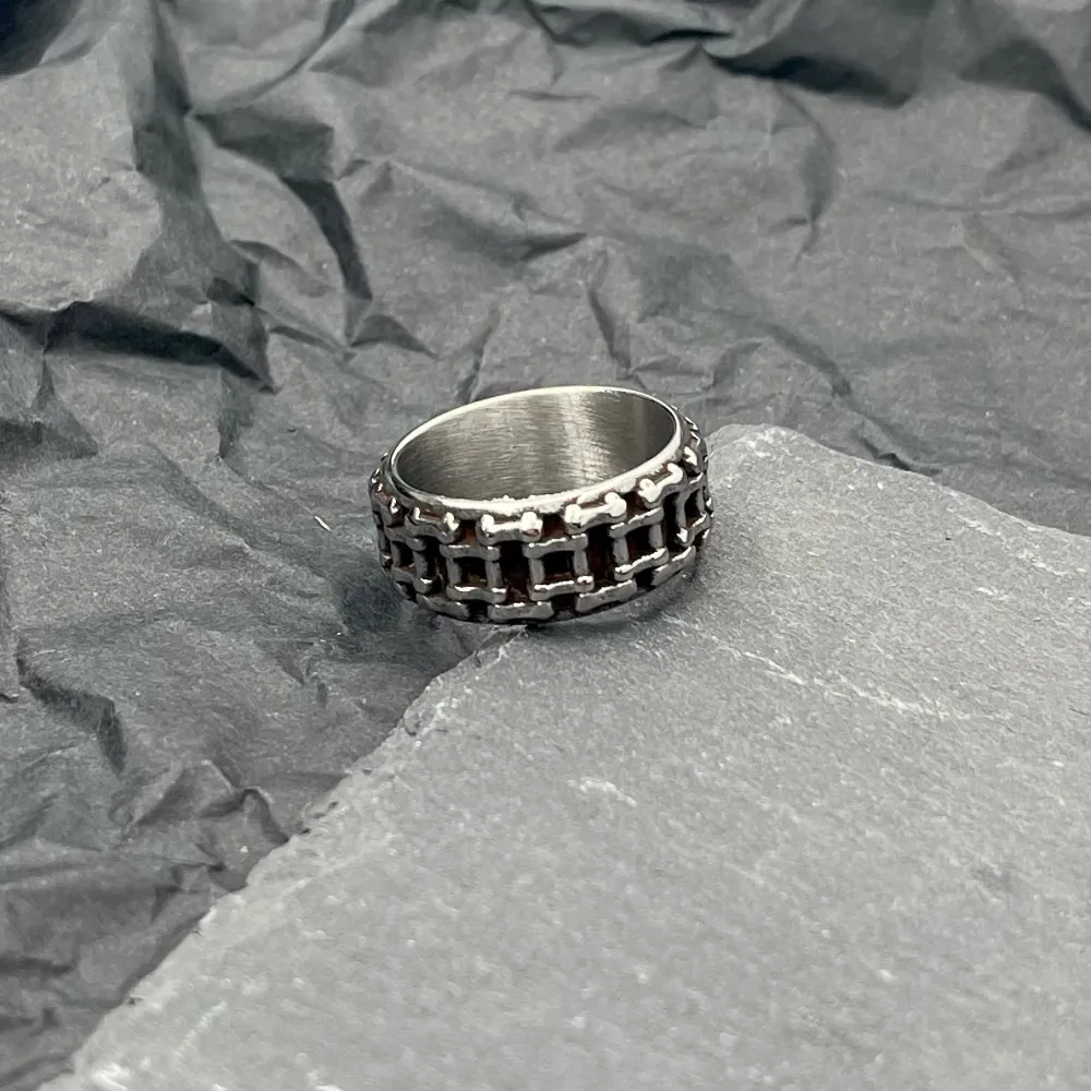 Fede con Catena-Anello in Acciaio con Misure - AAM-423-46