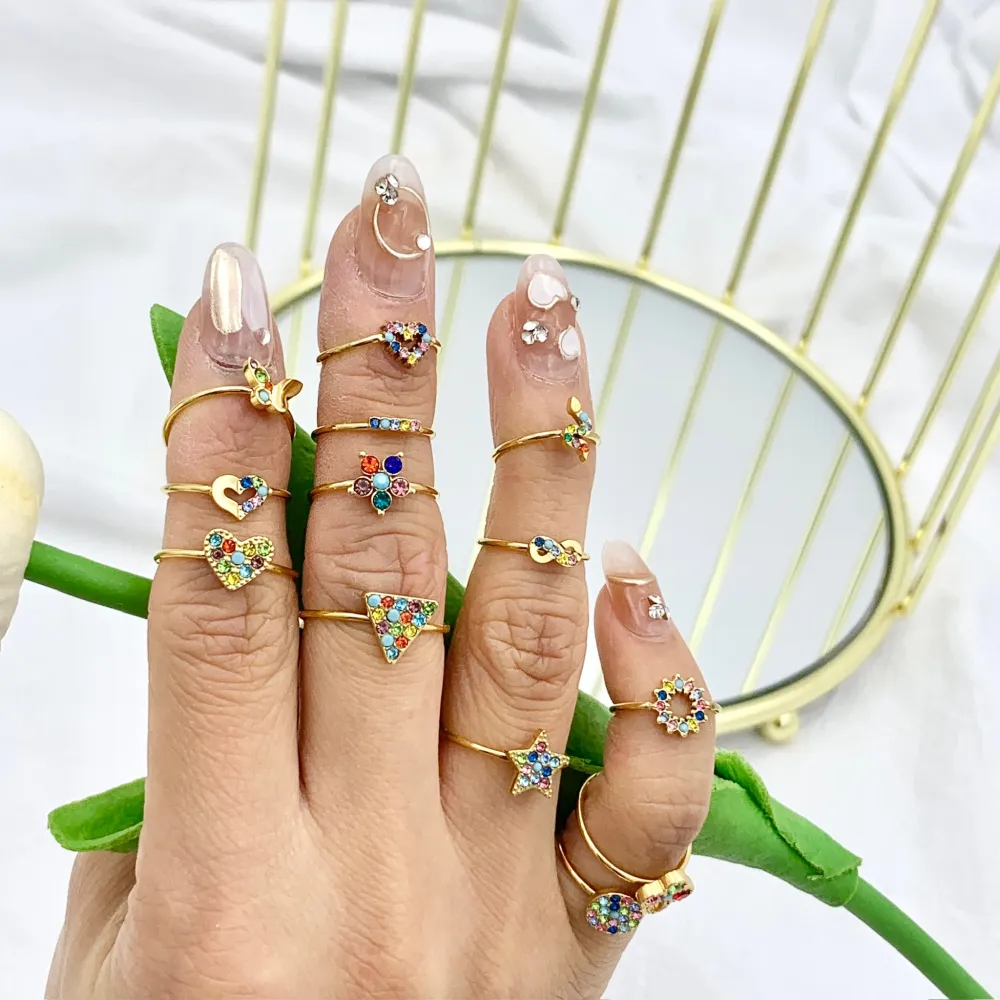 Mix Con Zirconia da Farange-60pz Anelli da Farange/Mignolo in A - AAR-103-AA1501-1515R (MIX)