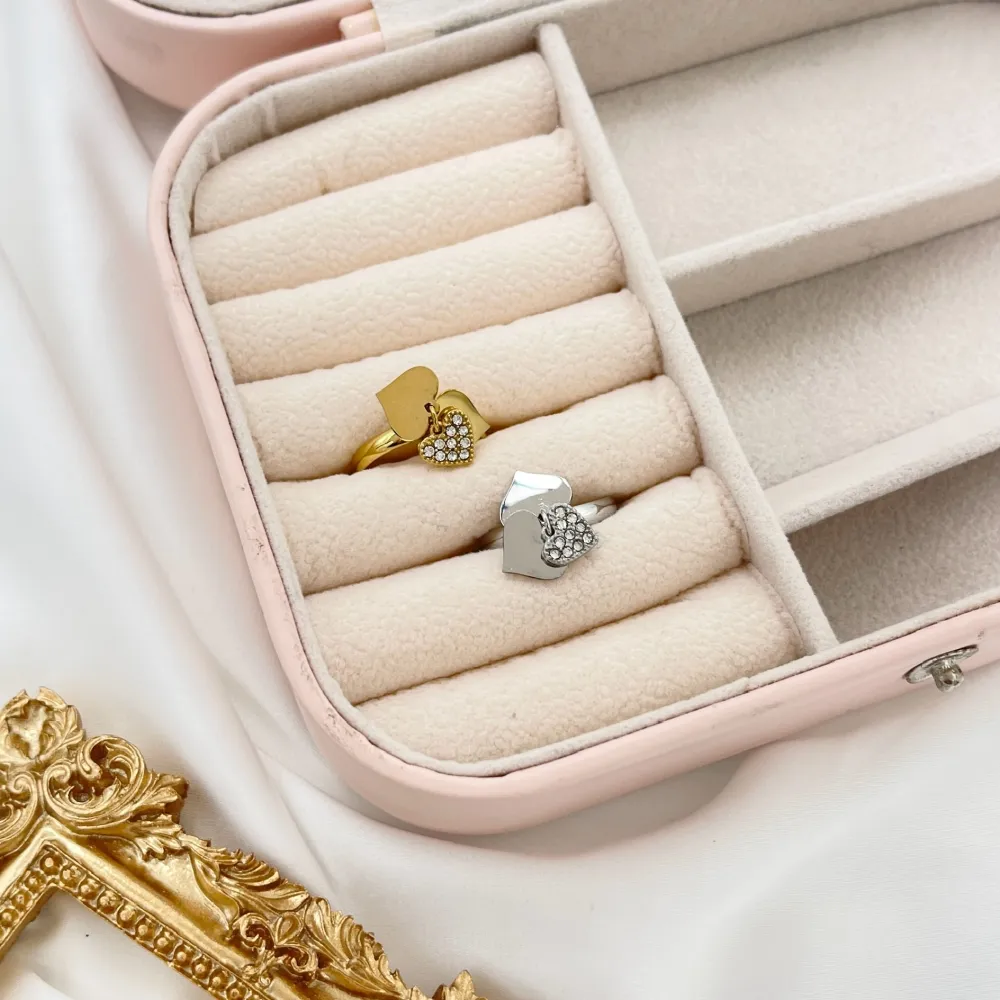 Tre Cuori-Anello Regolabile in Acciaio - AAR-103-AA2450R (Argento)