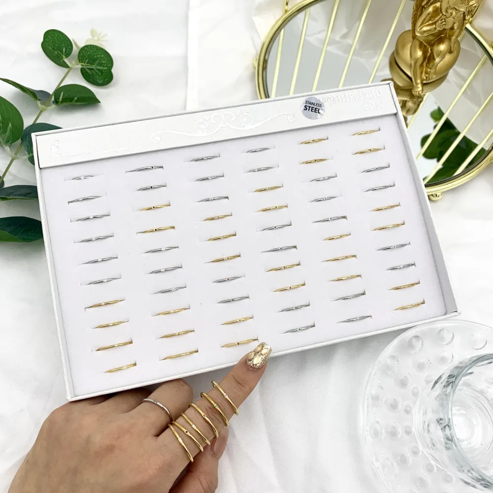 Punto Luce Zirconia-60Pz Anelli Regolabili in Acciaio - AAR-103-AA2488R