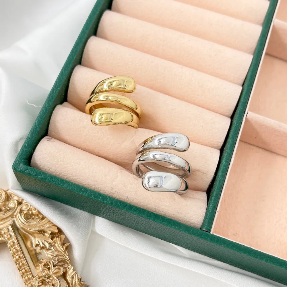 Goccia -Anello Regolabile in Acciaio - AAR-103-AA4451R