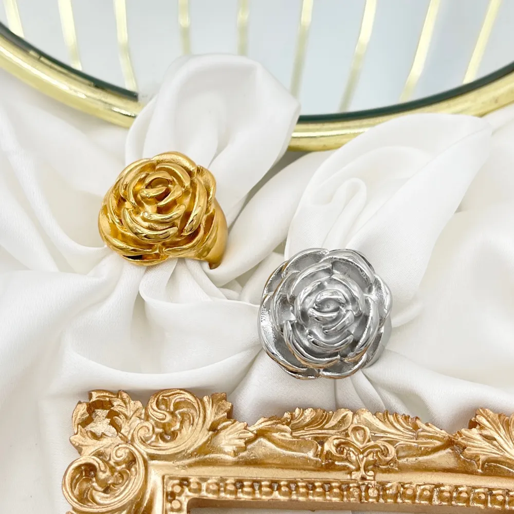 Rosa -Anello Regolabile in Acciaio - AAR-103-AA4455R