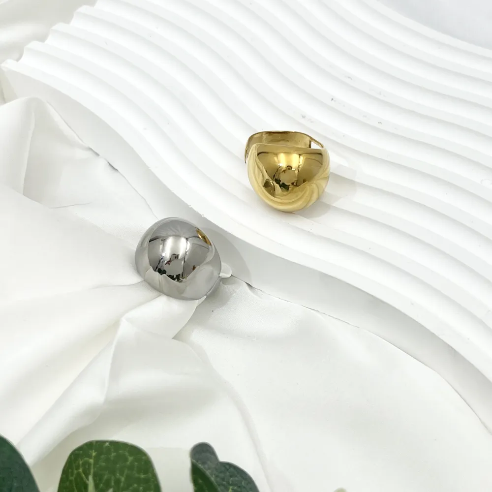 Tondo -Anello Regolabile in Acciaio - AAR-103-AA459R (Argento)