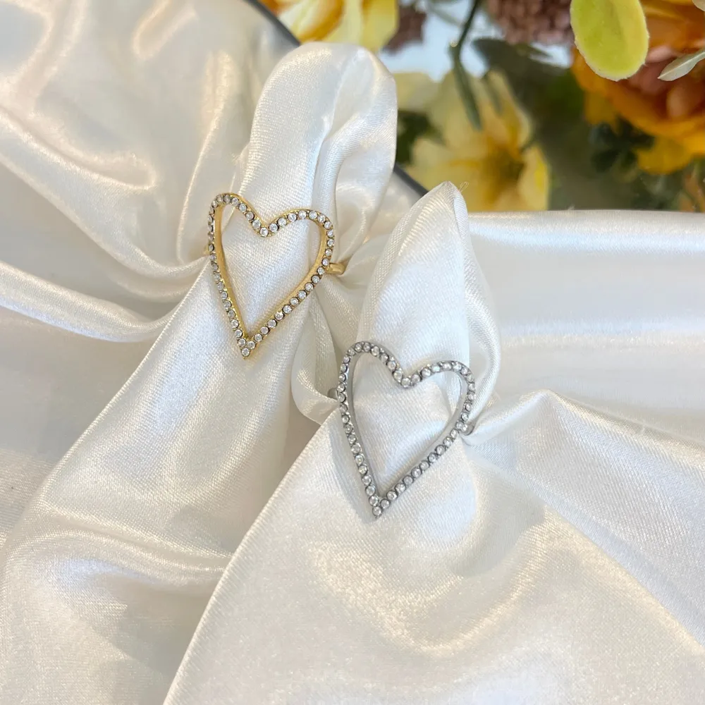 Cuore Vuoto-Anello Regolabile in Acciaio - AAR-103-AA5373R (Argento)