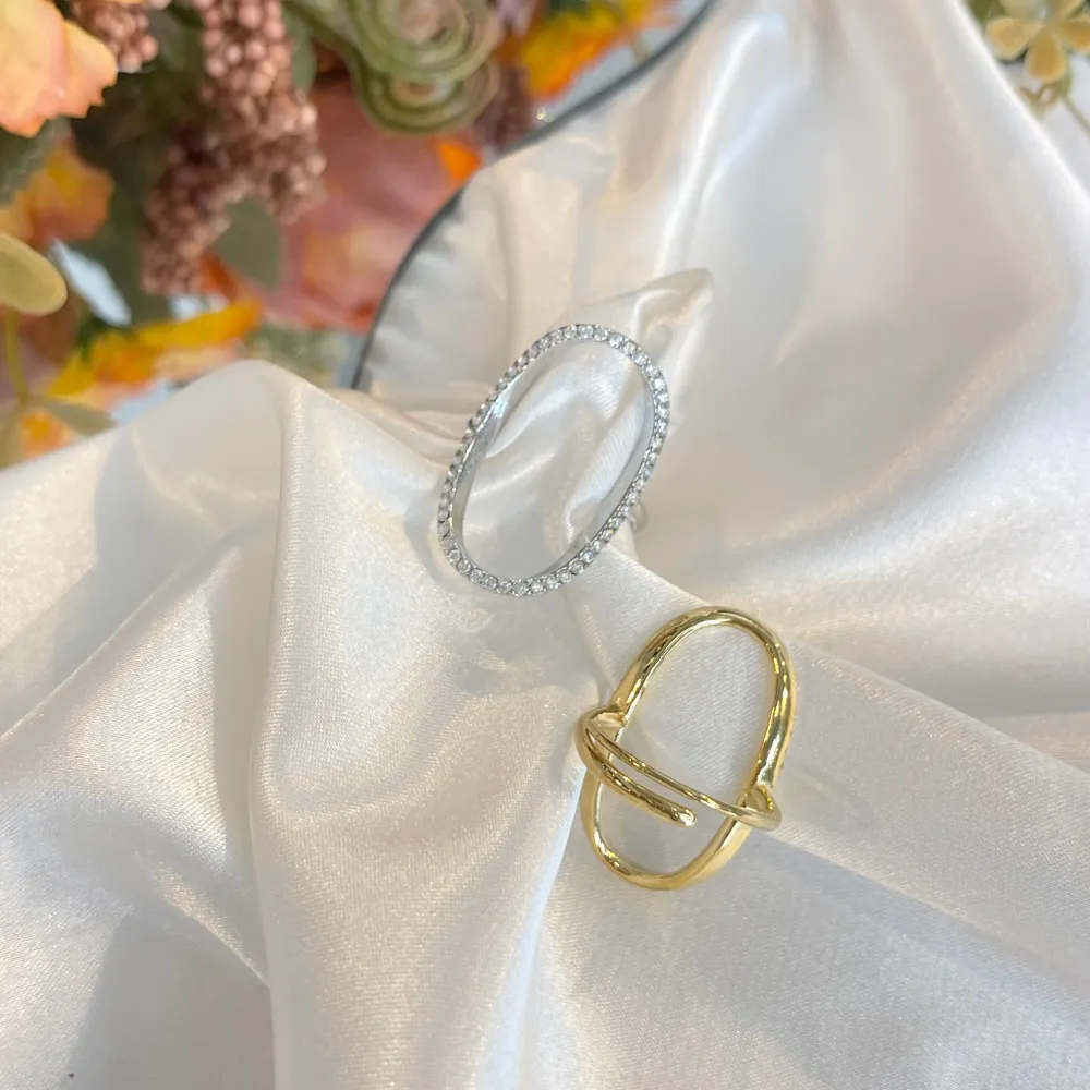 Cerchio Ovale-Anello Regolabile in Acciaio - AAR-103-AA5594R (Argento)