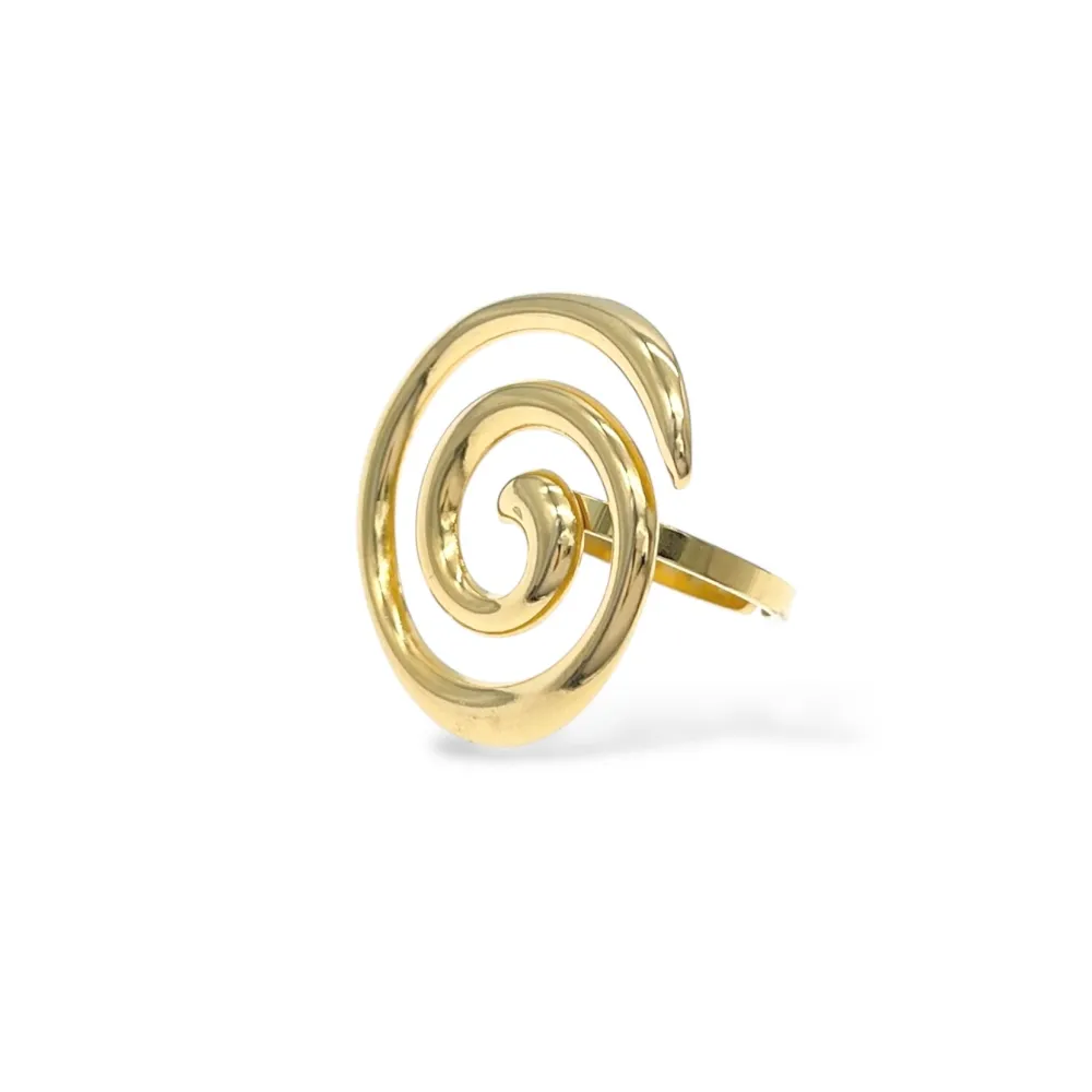 Chiocciola-Anello Regolabile in Acciaio - AAR-105-252 (Argento)