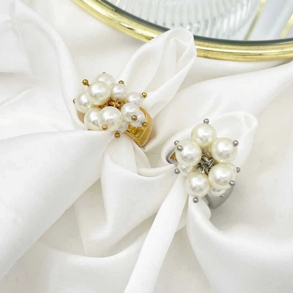 Grappoli Perla -Anello Regolabile in Acciaio - AAR-732-374