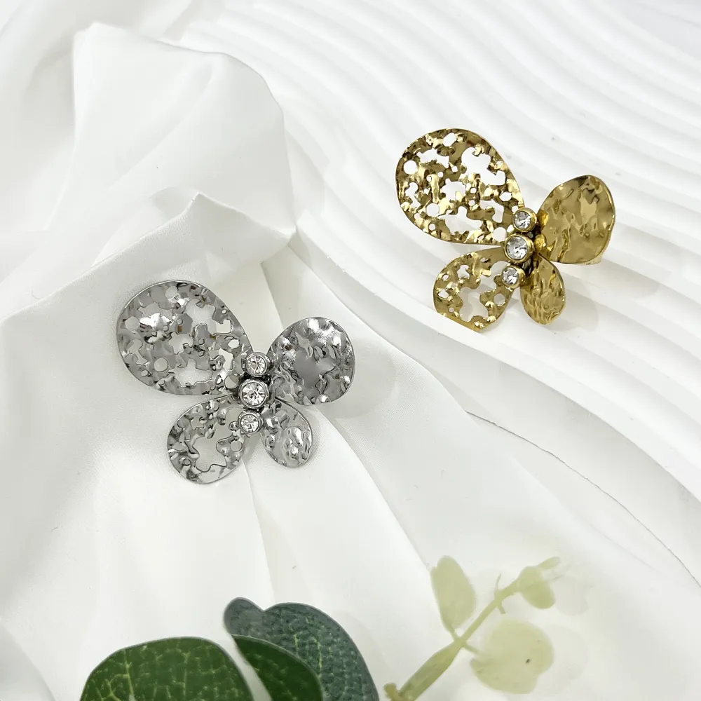 Farfalla-Anello Regolabile in Acciaio - AAR-759-08