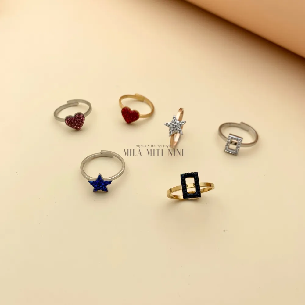 [AAR413-330] Mix Strass Colorato-36Pz Anelli Regolabili - AAR413-330