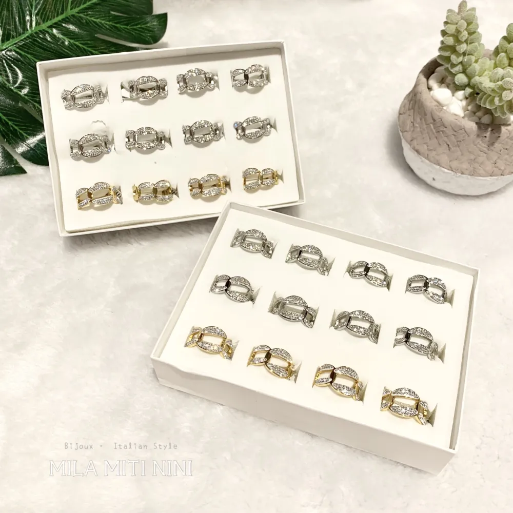 Catena-12pz Anelli Regolabili in Acciaio - AAR413-467