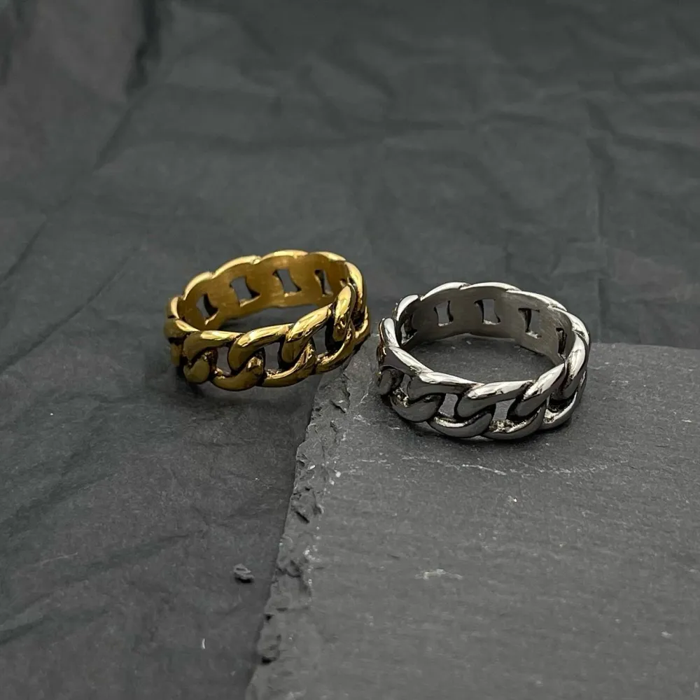 Catena-Anello in Acciaio con Misure - AAU-105-137 (Oro Giallo)