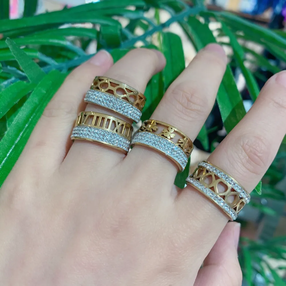 Cuore -12pz Anelli in Acciaio con Misura - AMM105-98-2