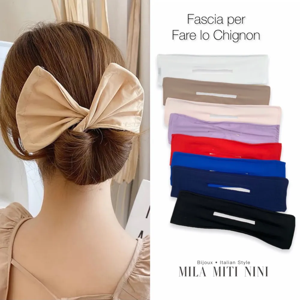 AXC-Tinta Unita-12pz Fasce per fare Chignon - AXC-Tinta Unita-12pz Fasce per fare Chignon