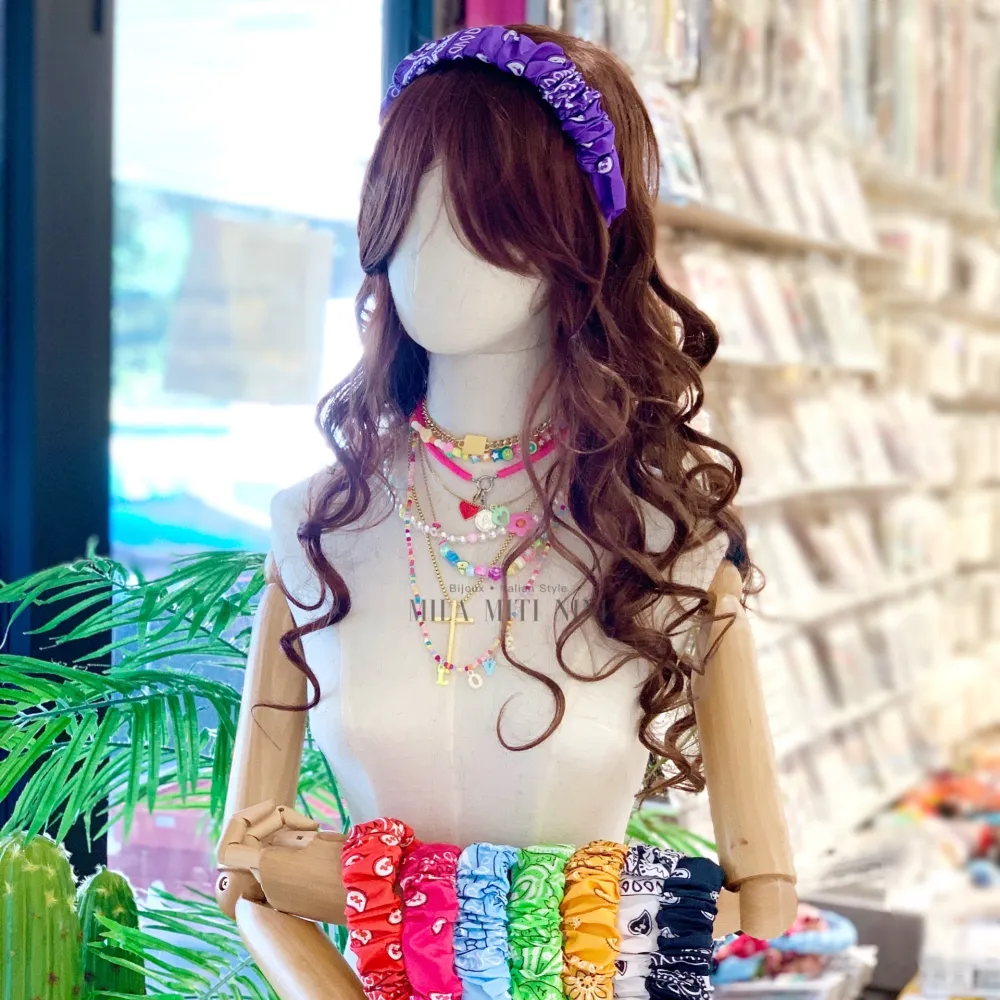 [AXC143-66-Pieghe Bandana -12pz Cerchietti per Capelli] AXC143-66-Pieghe Bandana -12pz Cerchietti per Capelli - AXC143-66-Pieghe Bandana -12pz Cerchietti per Capelli