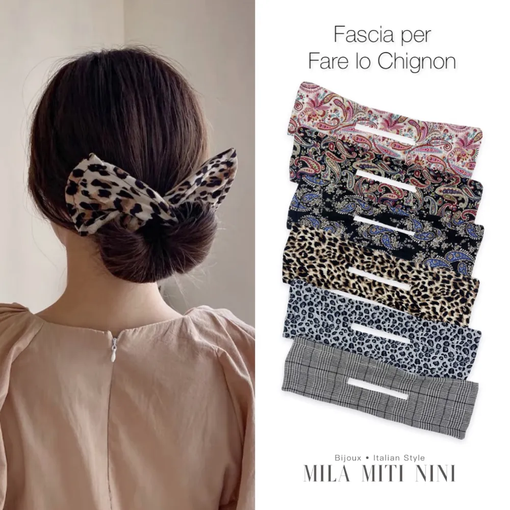 AXC143-81-Mix Fantasia-12pz Fasce per fare Chignon - AXC143-81-Mix Fantasia-12pz Fasce per fare Chignon