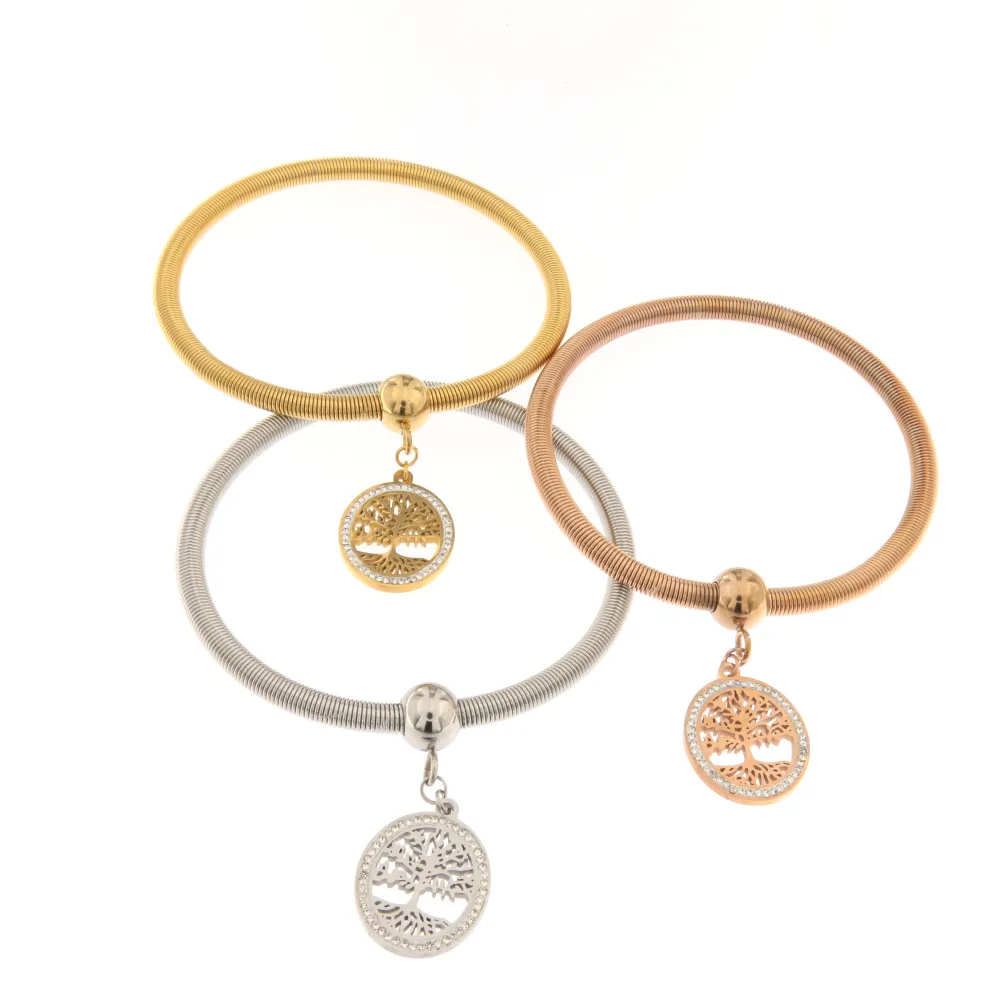 Albero della Vita 1516 - Bracciale a Molla in Acciaio - Albero della Vita 1516 - Bracciale a Molla in Acciaio