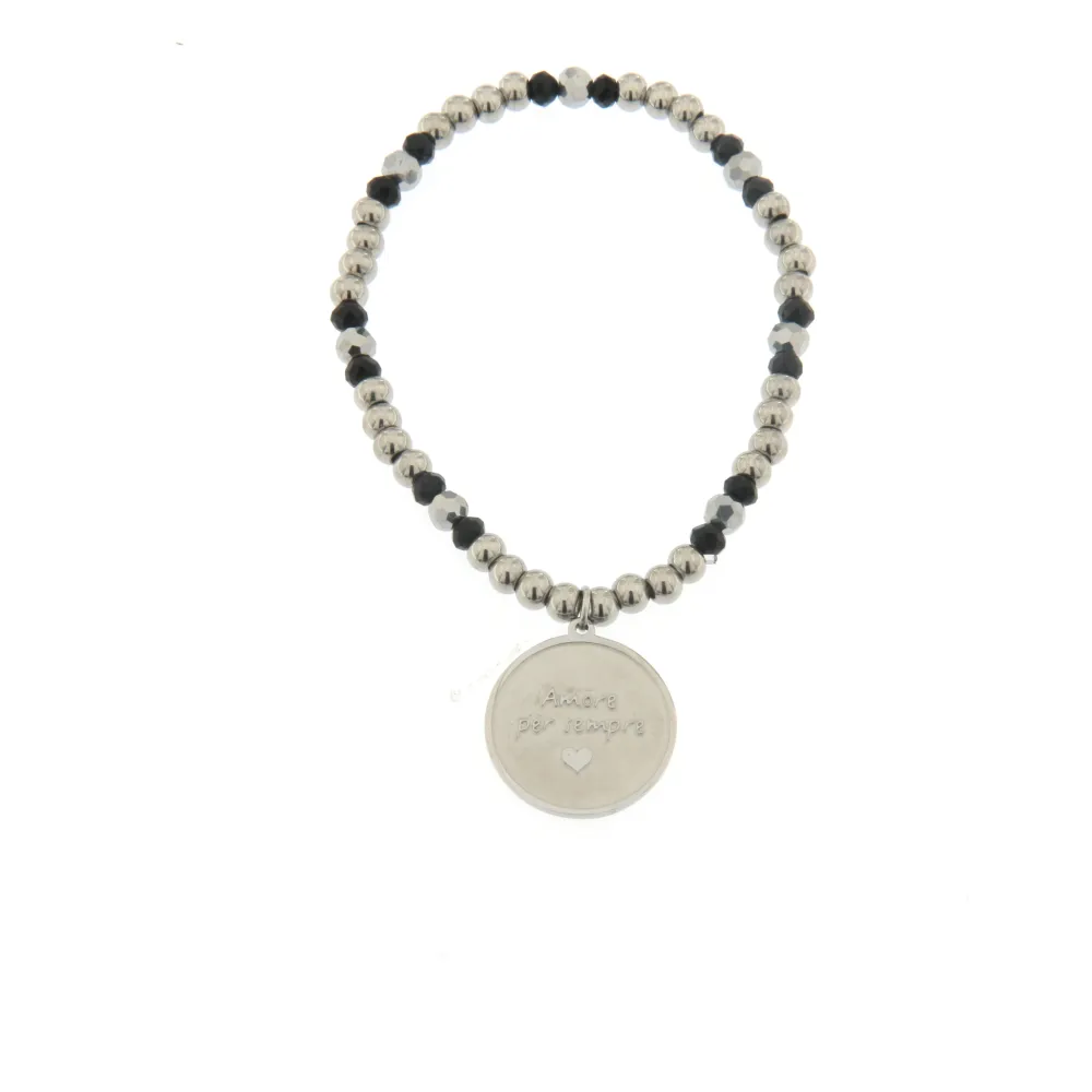 Bracciale Elastico in Acciaio - Amore Per Sempre - Bracciale Elastico