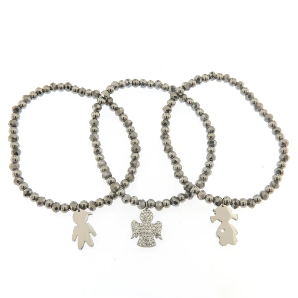 Bracciale Tris in Acciaio - Angelo e Bimbi  - Bracciale Tris Acciaio