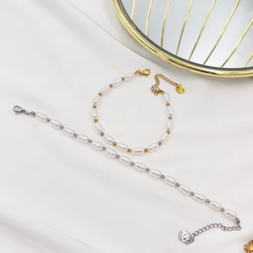 Perla Goccia-Bracciale in Acciaio - BAC-103-AA2007