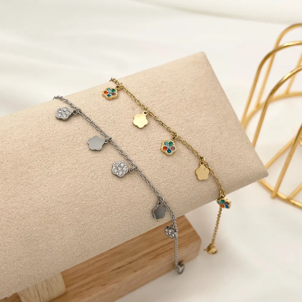 Fiore-Bracciale in Acciaio - BAC-103-AA2344B (Oro Giallo)