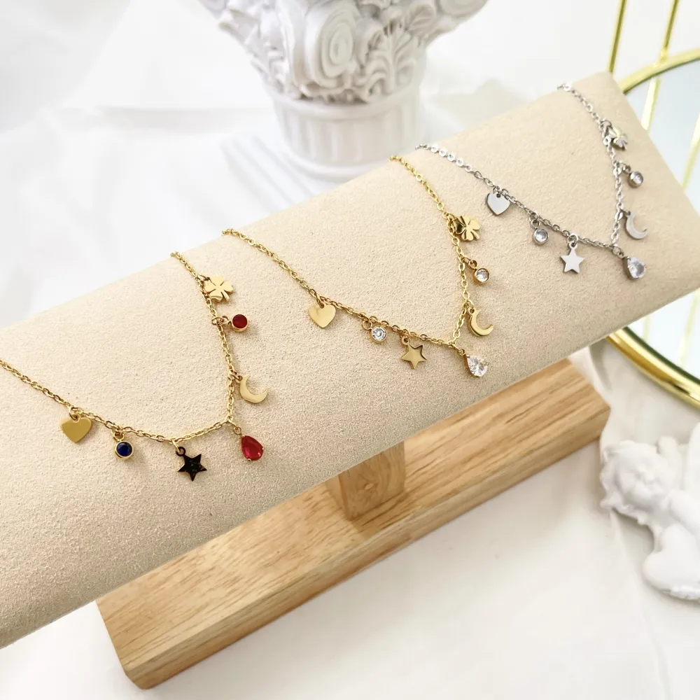 Stella Luna Goccia-Bracciale in Acciaio con Chiusura - BAC-103-AA2423B