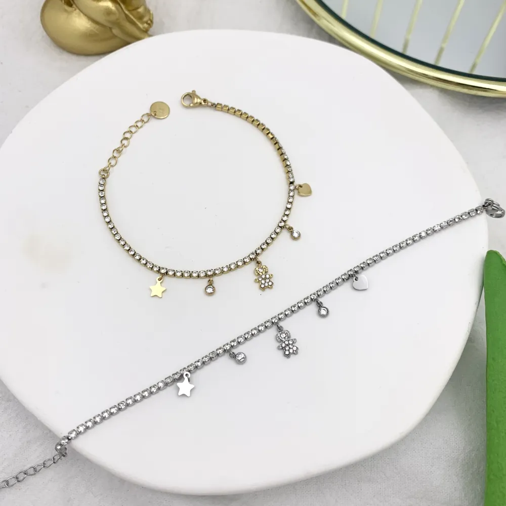 Tennis con Bimba-Bracciale in Acciaio - BAC-103-AA2539B Bimba