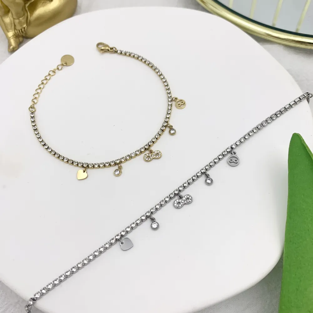 Tennis con Infinito-Bracciale in Acciaio - BAC-103-AA2541B Infinito