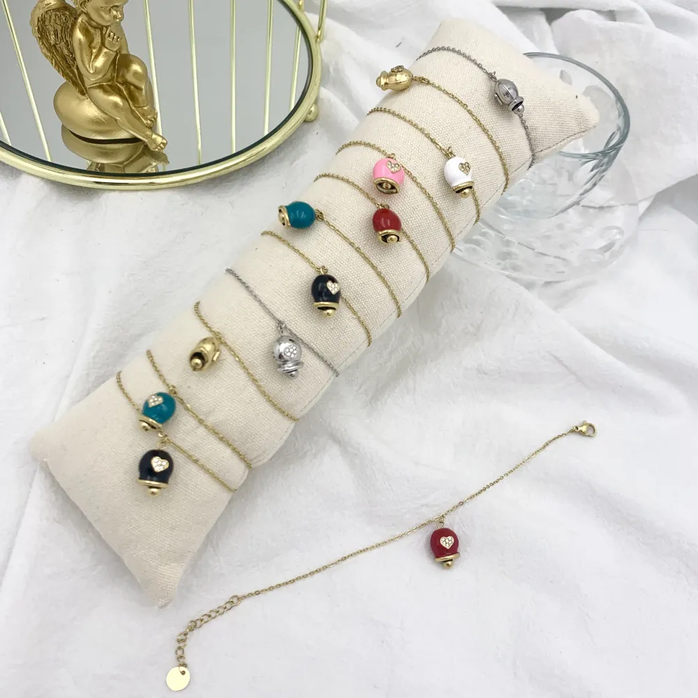 Campanello Smaltato-Bracciale in Acciaio con Chiusura - BAC-103-AA2699B
