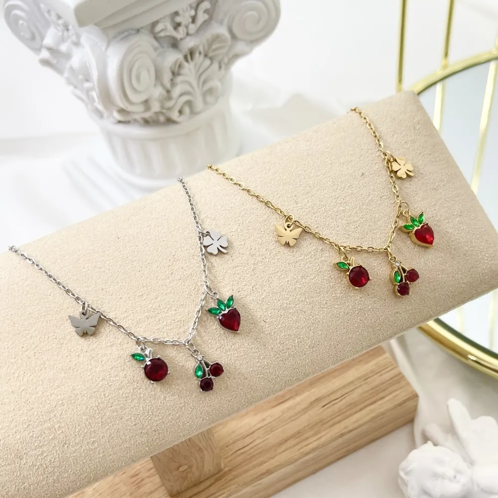 Frutta Ciliegia-Bracciale in Acciaio con Chiusura - BAC-103-AA2761B