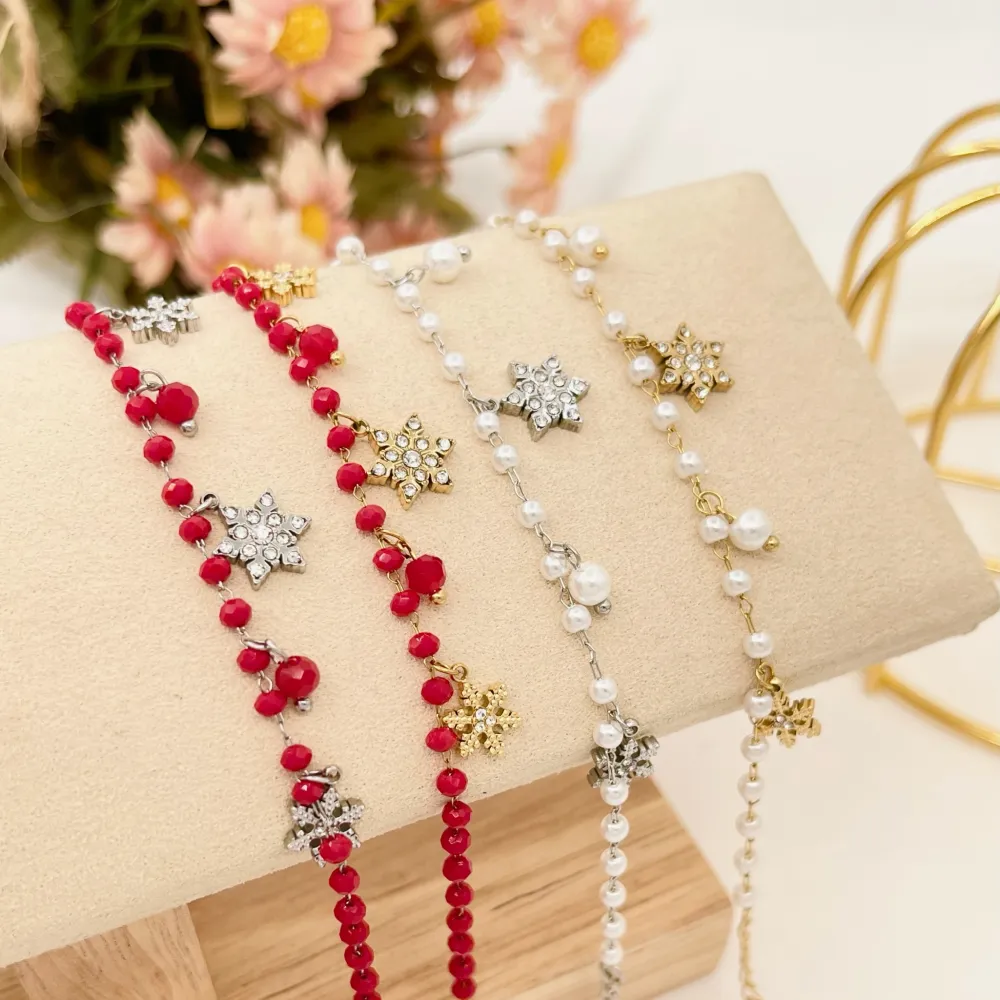 Fiocco di Neve-Bracciale in Acciaio con Chiusura - BAC-103-AA2775B