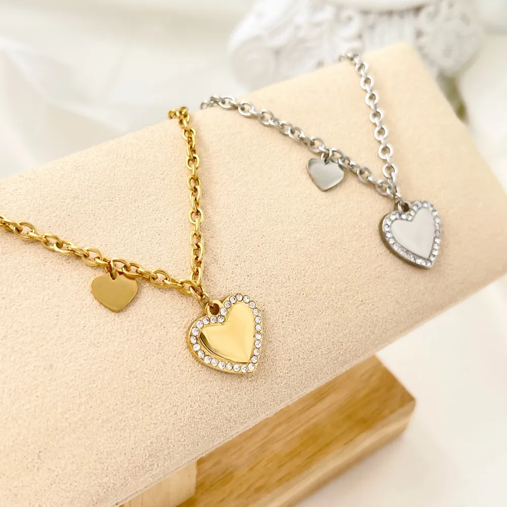 Cuore -Bracciale in Acciaio con Chiusura - BAC-103-AA2859B (Oro Giallo)