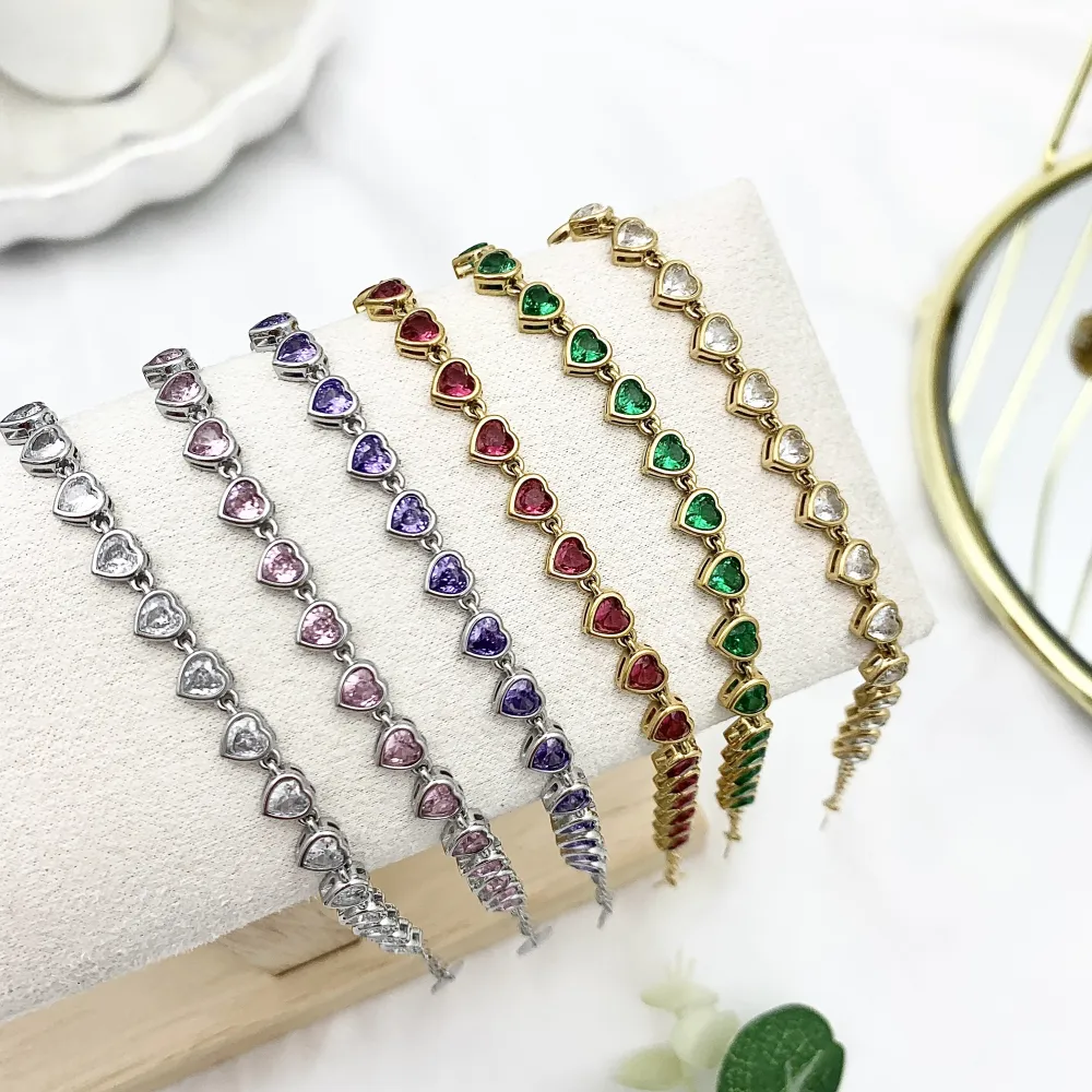 Cipollina Cuore-Bracciale in Acciaio - BAC-103-AA3403B (Bianco/Oro)