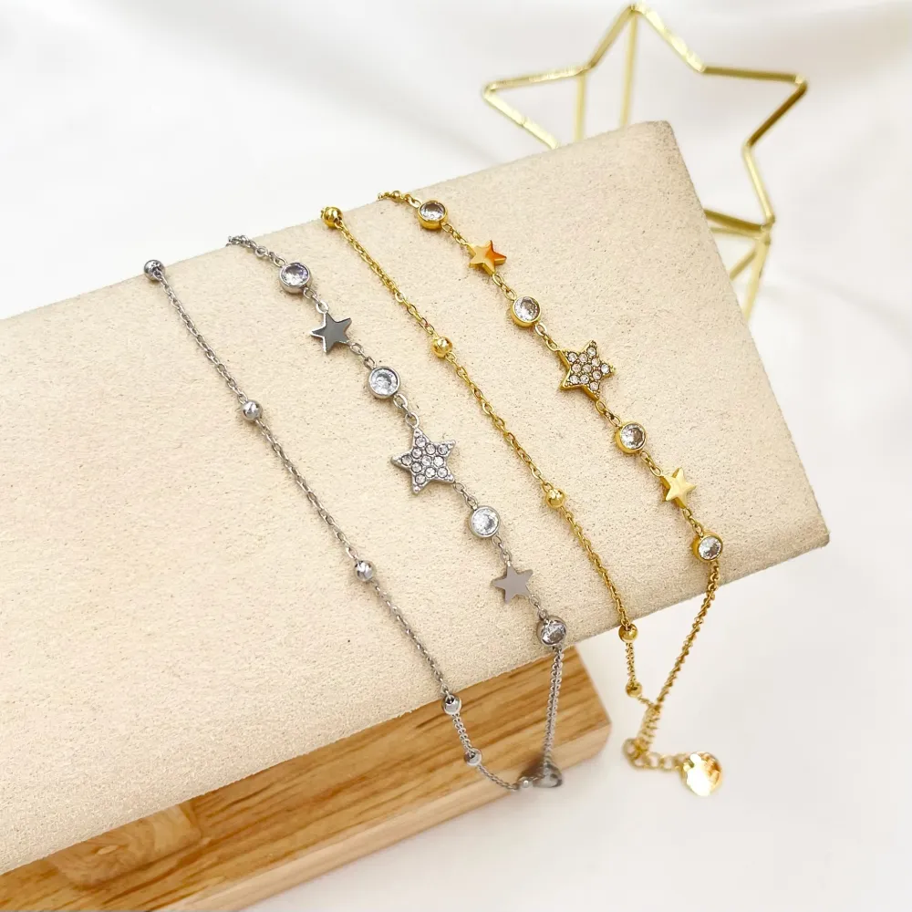 Doppio con la Stella-Bracciale in Acciaio - BAC-103-AA3461B