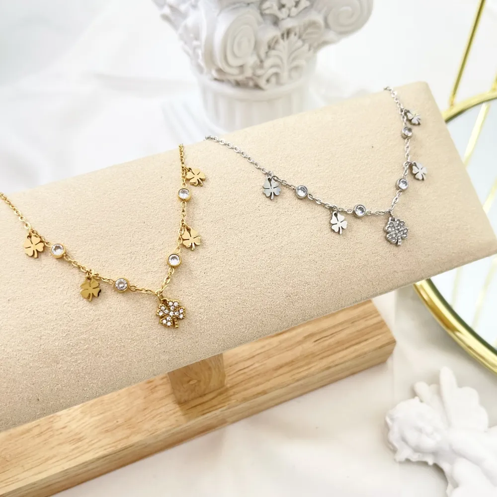 Quadrifoglio -Bracciale in Acciaio con Chiusura - BAC-103-AA3467B (Oro Giallo)