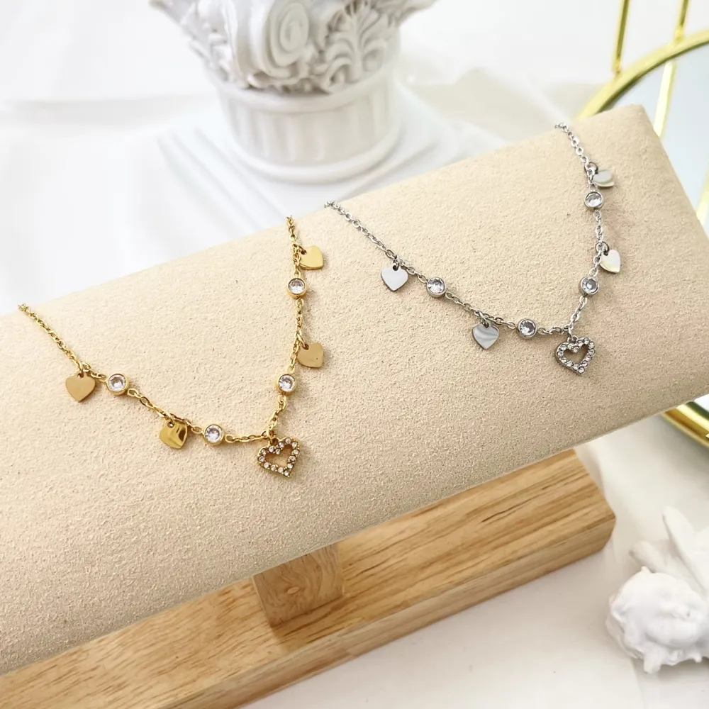 Cuore Vuoto -Bracciale in Acciaio con Chiusura - BAC-103-AA3469B (Oro Giallo)