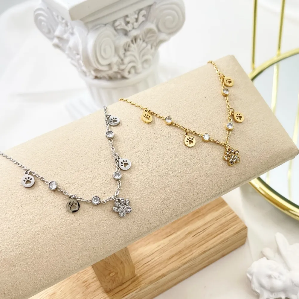 Zampa -Bracciale in Acciaio con Chiusura - BAC-103-AA3471B (Oro Giallo)