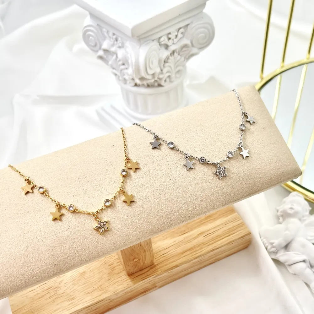 Stella-Bracciale in Acciaio con Chiusura - BAC-103-AA3473B (Oro Giallo)